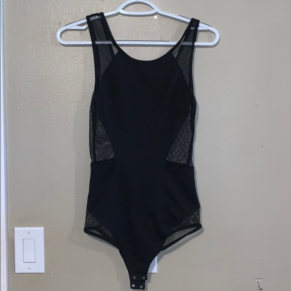 Black mesh bodysuit